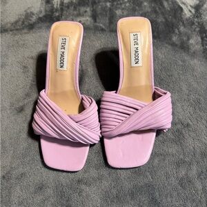 Steve Madden Lavender Purple Twinkled Soft-Volume Knotted Dress Mules 6.5 Women